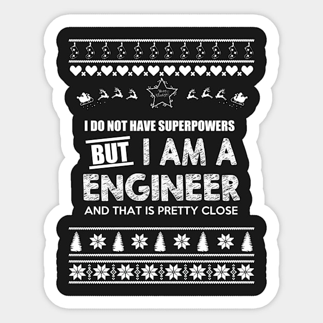 Merry Christmas ENGINEER Sticker by bryanwilly